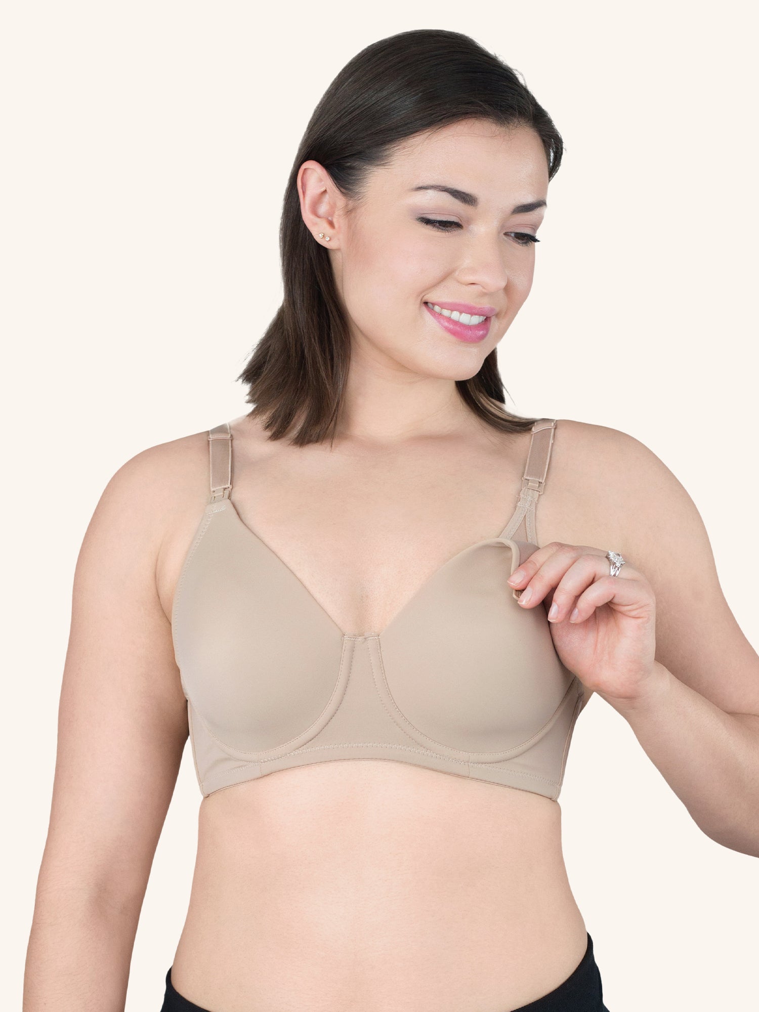 Loving Moments Full Coverage T-Shirt Nursing Bra - Warm Taupe,38B
