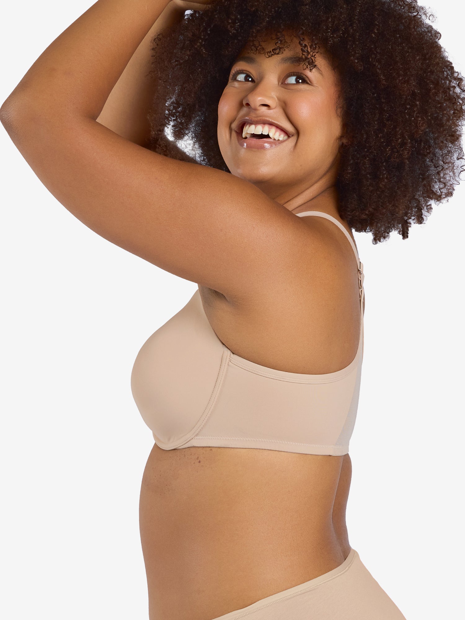 The Luna - Lightly Padded Front-Closure Racerback T-Shirt Bra - Sand,38B