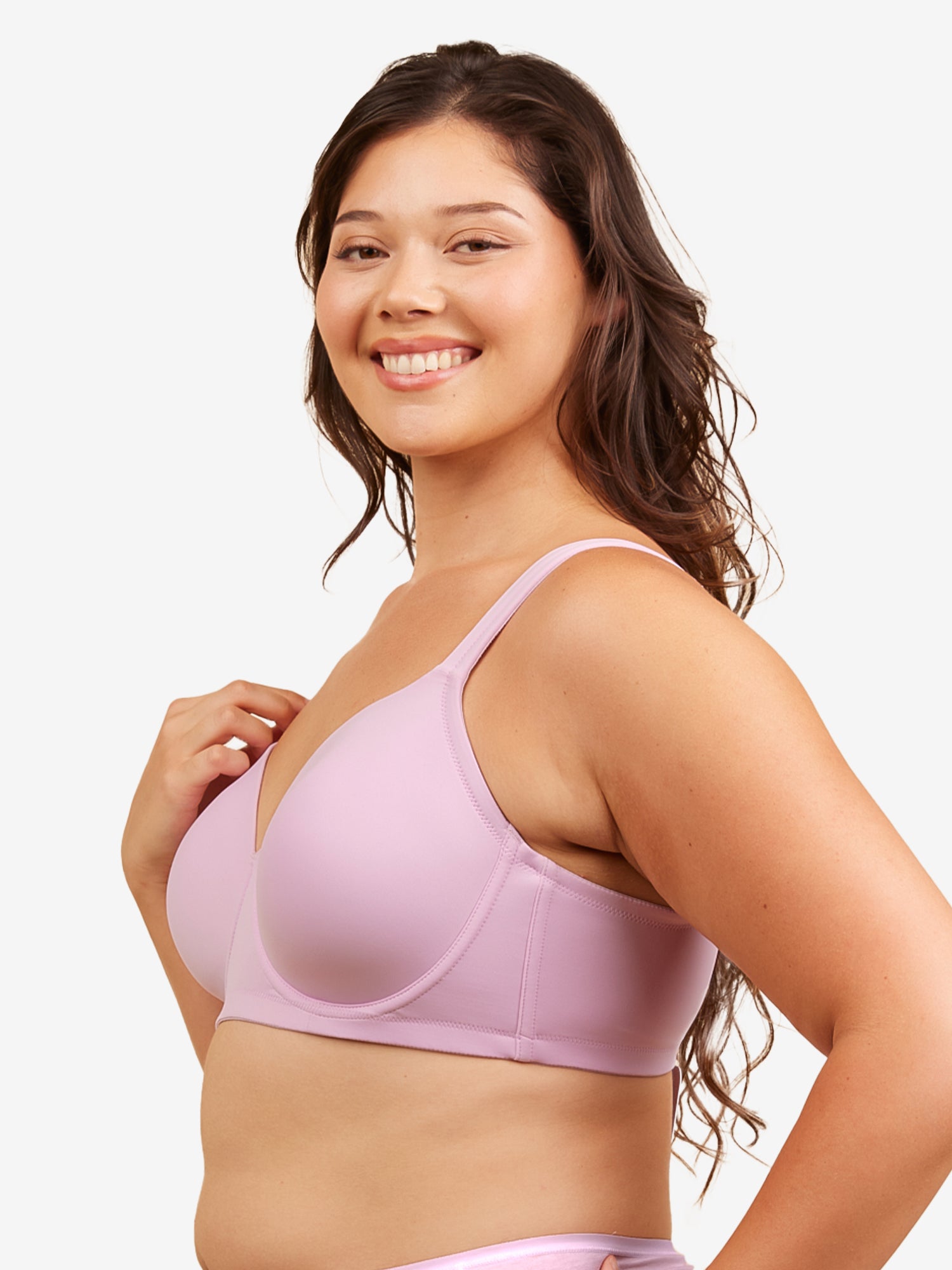 The Brigitte Full Coverage - Lightly Padded Wireless T-Shirt Bra - Orchid Bouquet,38A