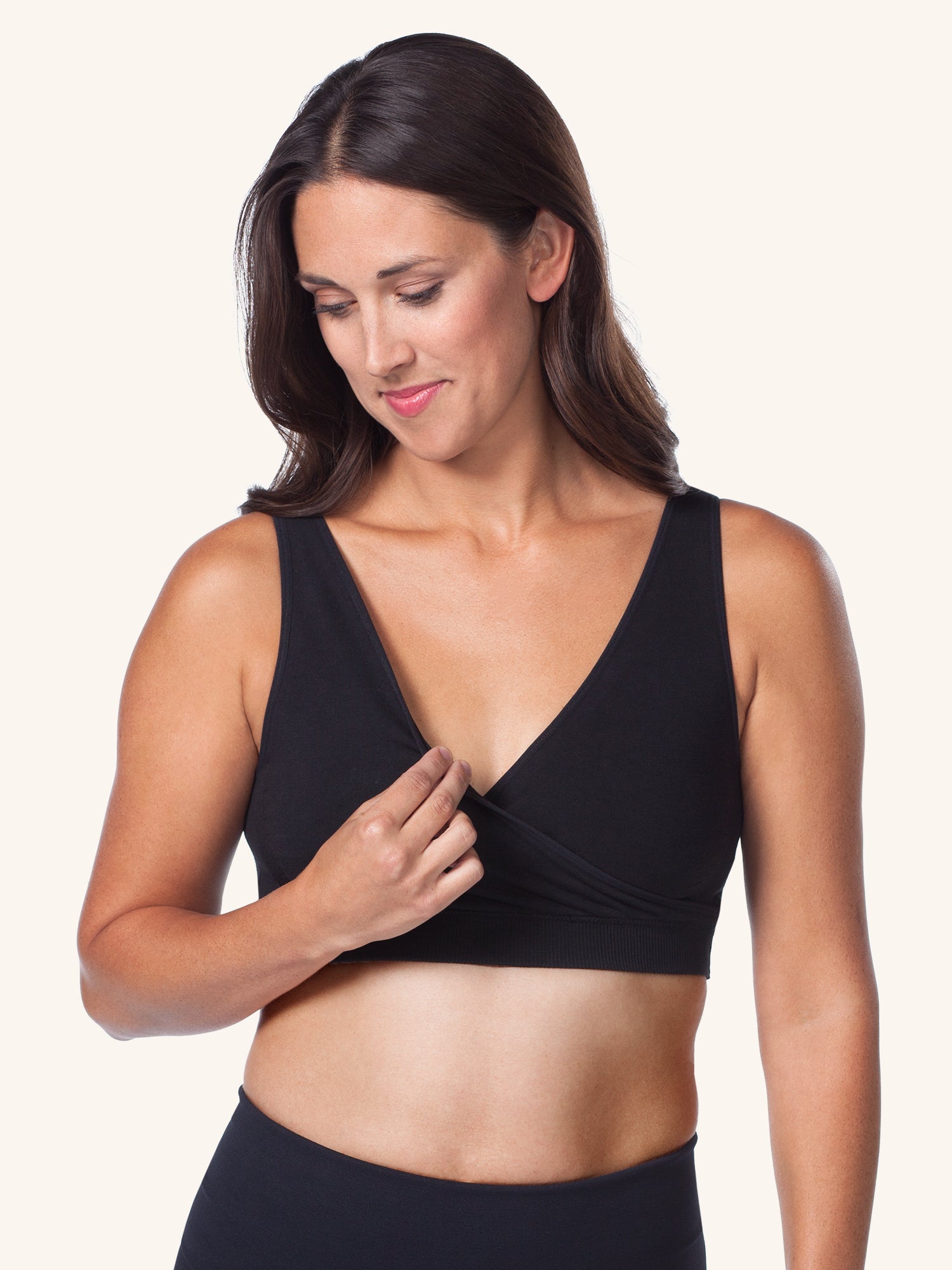 The Harmony - Wireless Crossover Nursing & Sleep Bra - Jet Black,S