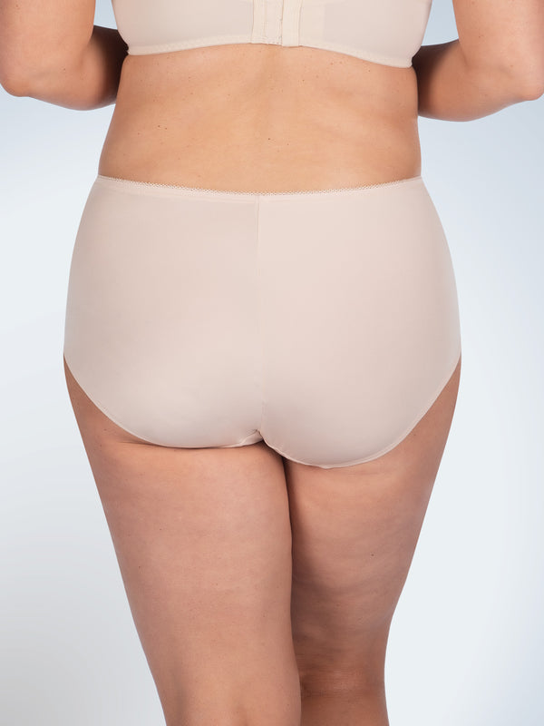 Back view of comfort fresh cooling panties in nude