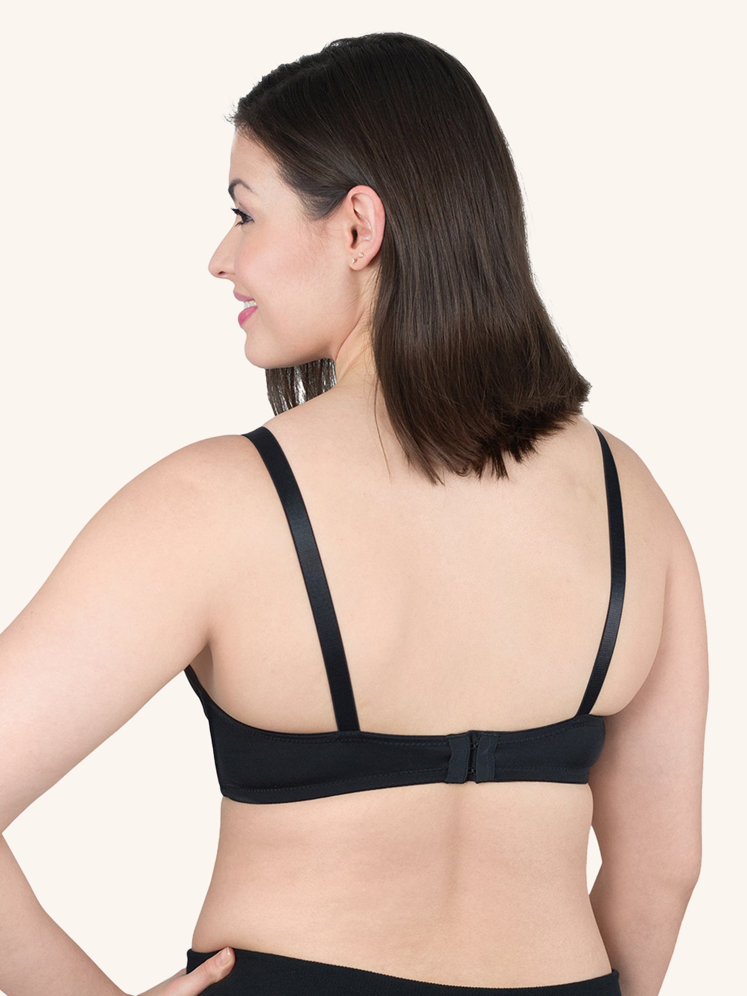 Loving Moments Full Coverage T-Shirt Nursing Bra - Black,34B