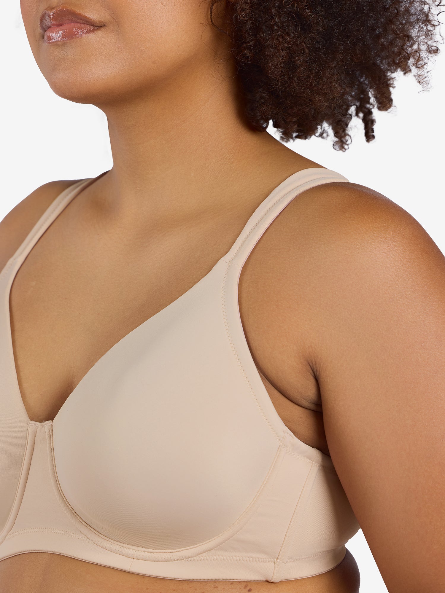 The Brigitte Full Coverage - Lightly Padded Wireless T-Shirt Bra - Sand,38A