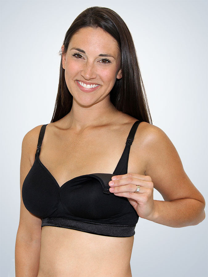 Loving Moments Wireless Lightly Padded Nursing Bra 2-Pack - Black & Nude 2PK,M