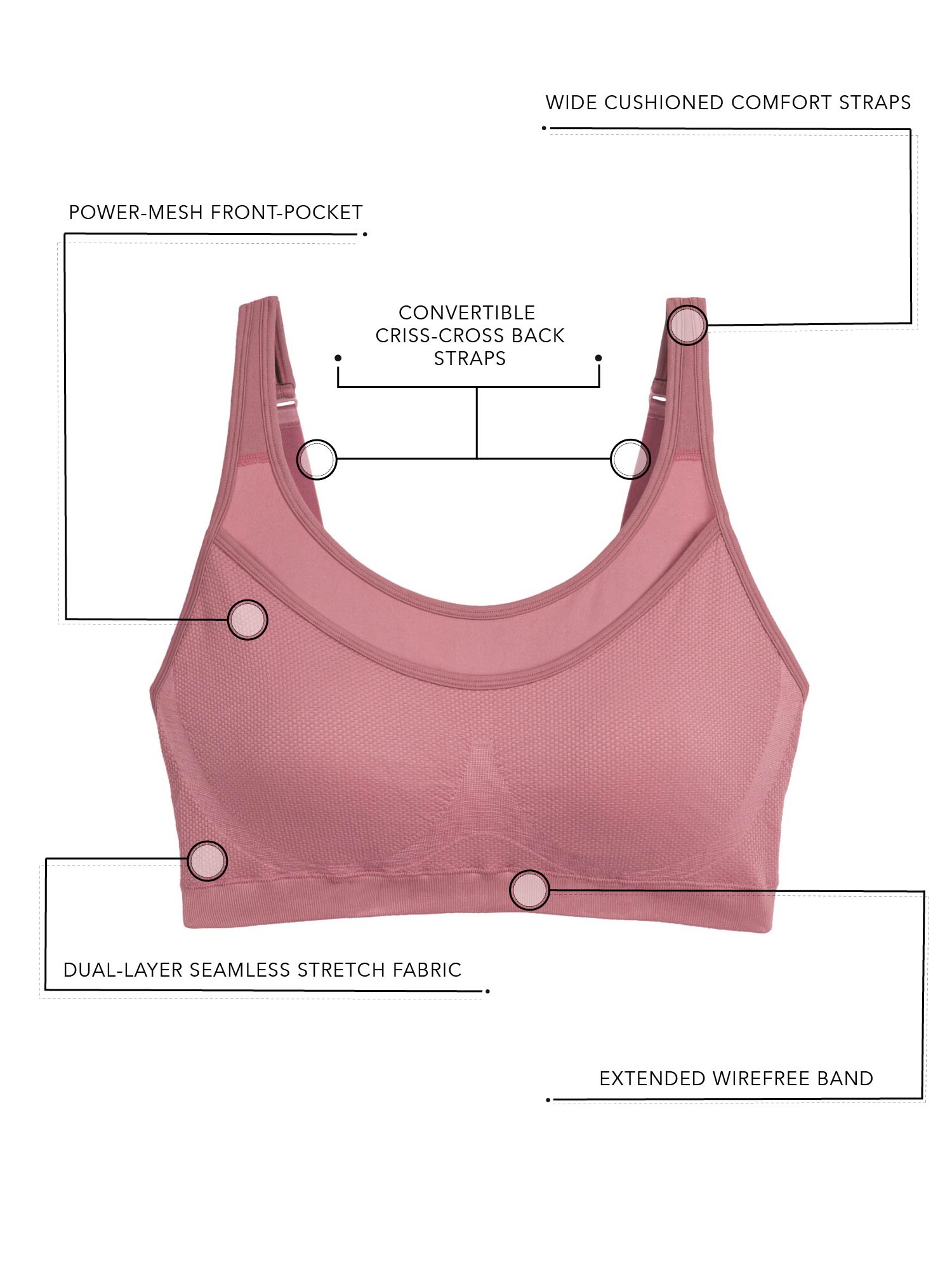 The Simone - Seamless Medium-Impact Sports Bra - Jet Black,M