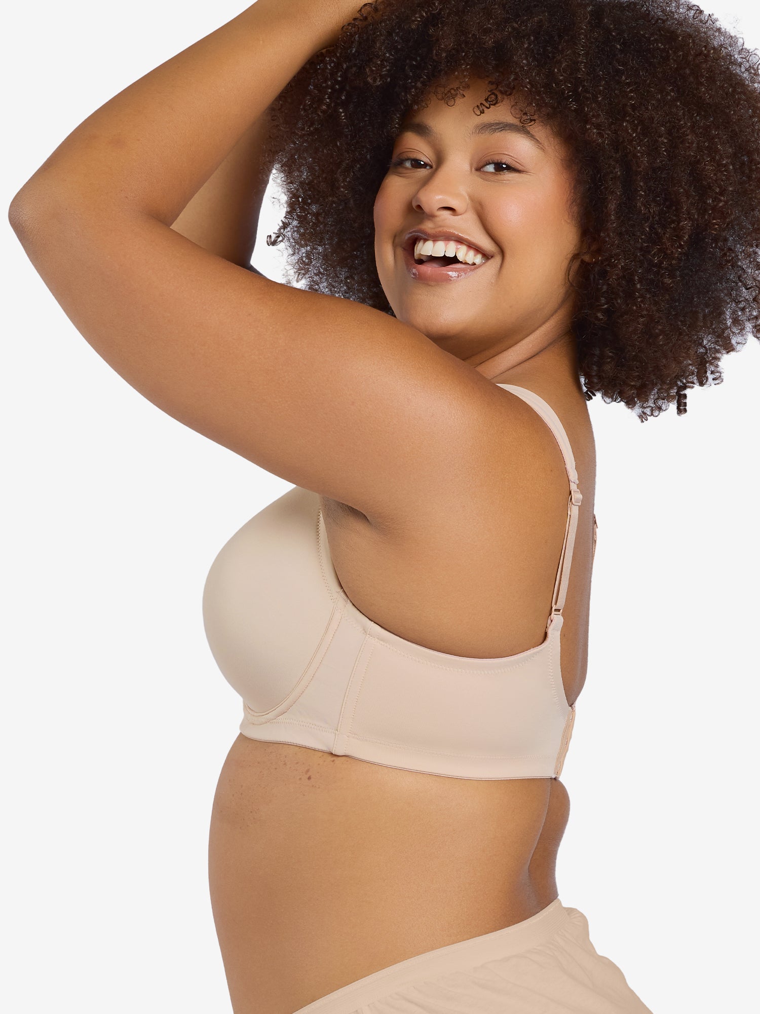 The Brigitte Full Coverage - Lightly Padded Wireless T-Shirt Bra - Sand,38A