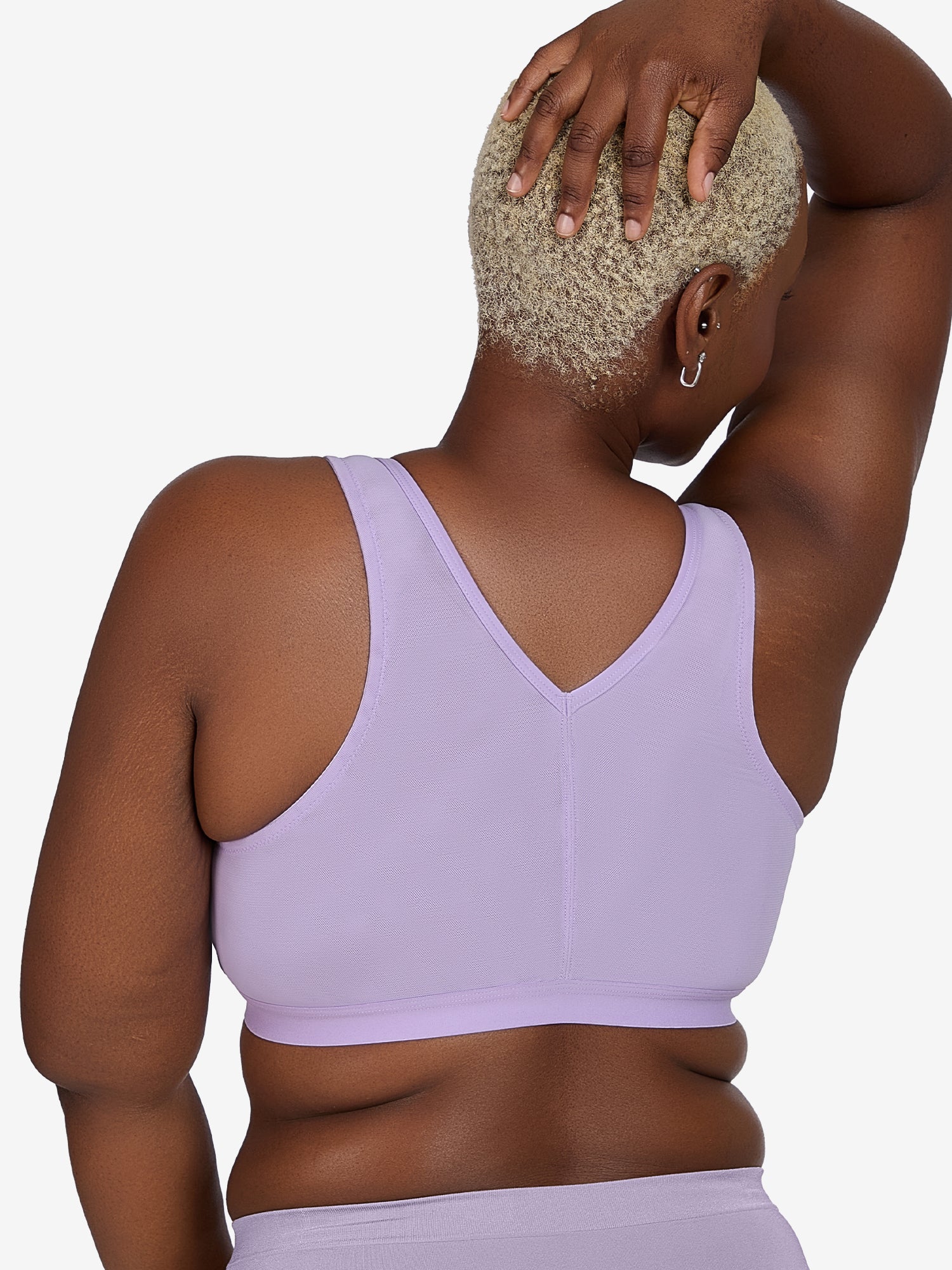 The Harper - Wireless Mesh Front-Closure Bra - Lilac Breeze,36AB