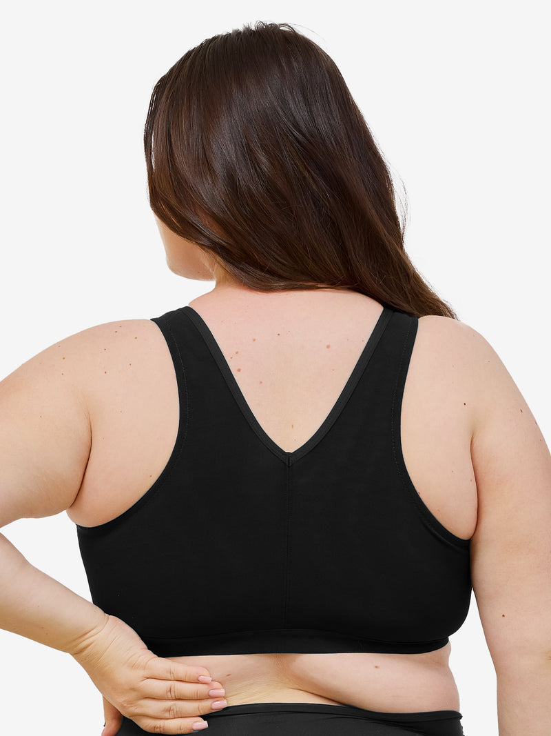 The Harper - Wireless Mesh Front-Closure Bra - Black,34CDDD