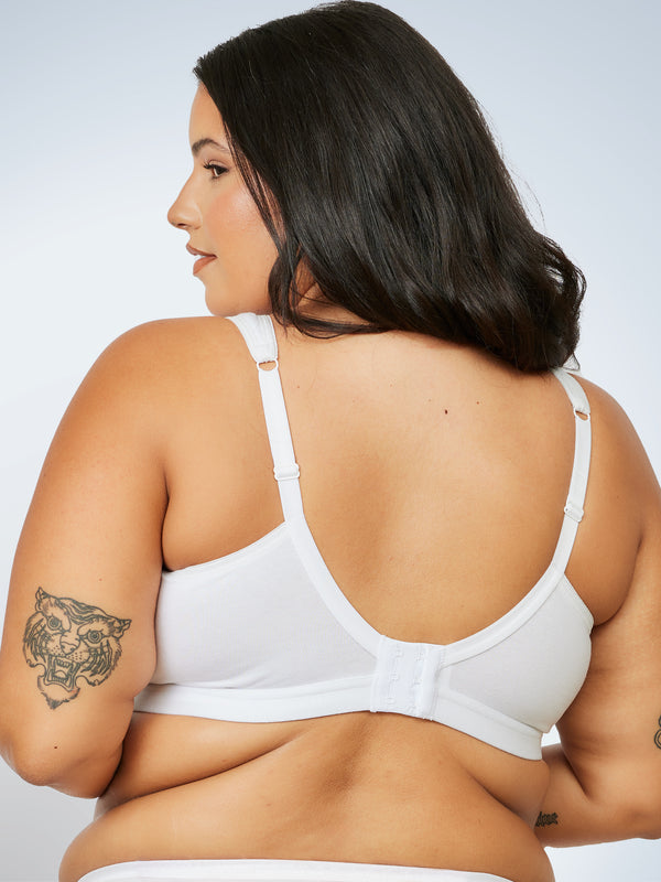 The Evie - All-Day Cotton Comfort Bra - White,34CDDD