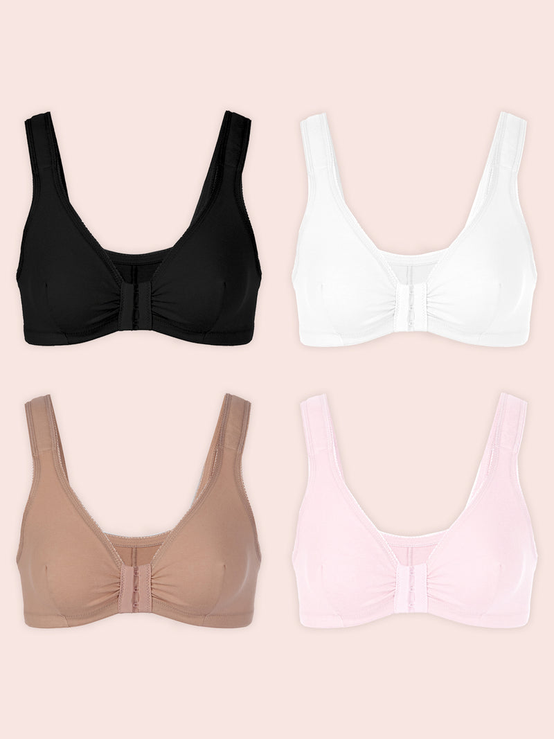 The Meryl - Cotton Front-Closure Comfort & Sleep Bra Bundle