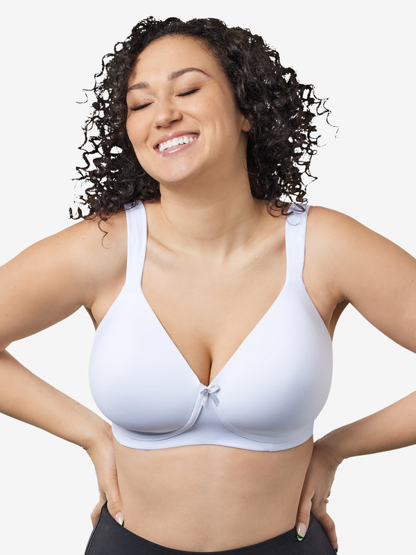 Front view of classic wirefree t-shirt bra in white