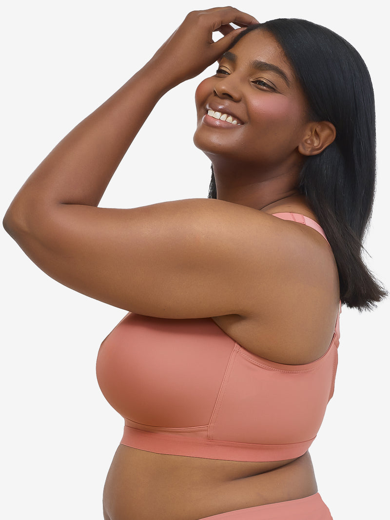 The Aurora - Lightly Lined Microfiber Wireless Bra - Canyon Clay,34D
