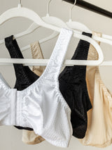 The Marlene - Silky Front-Closure Comfort Bra - Black,36BCD