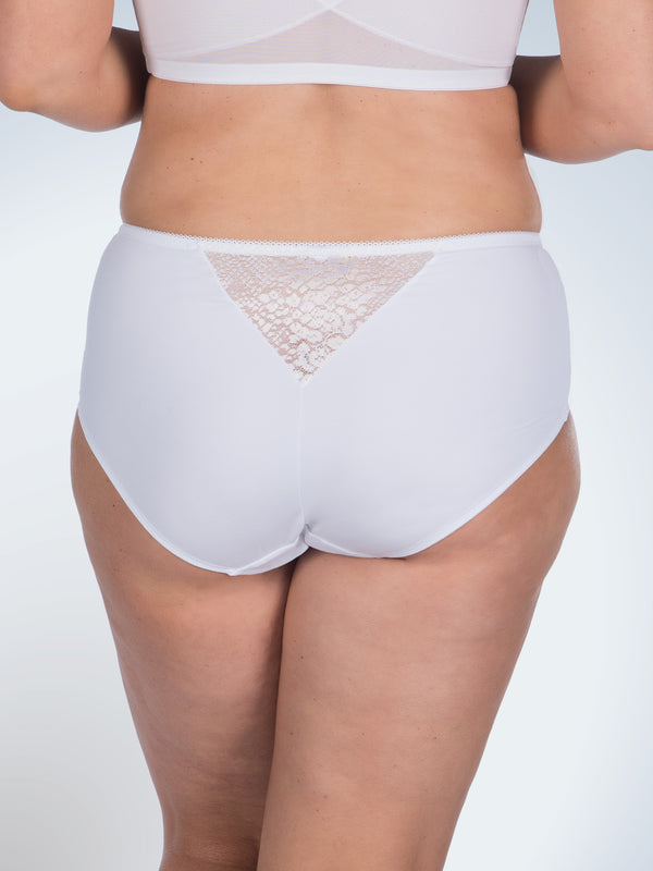 Back view of comfort fresh cooling panties in white