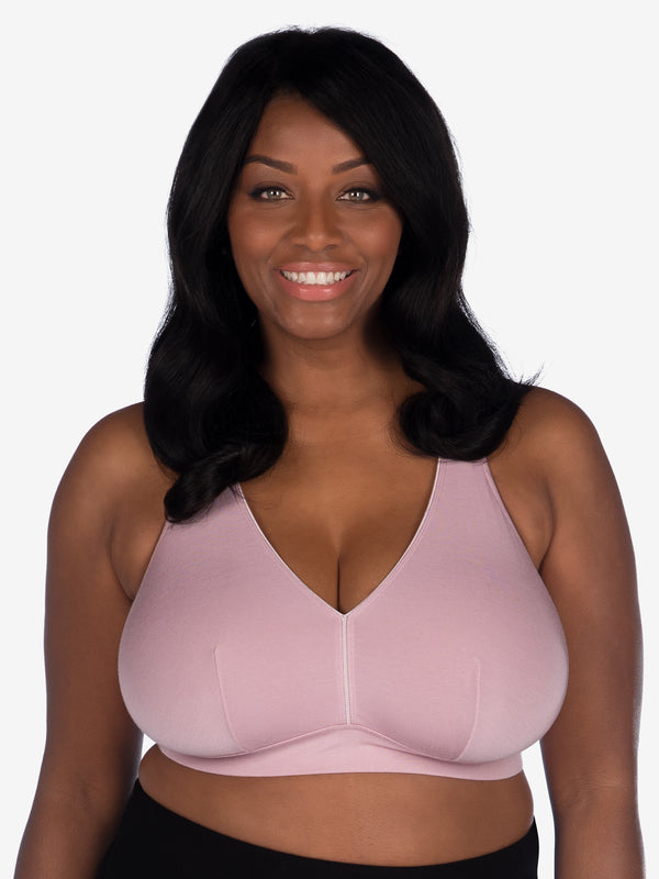 Front view of wirefree bralette in whisky rose