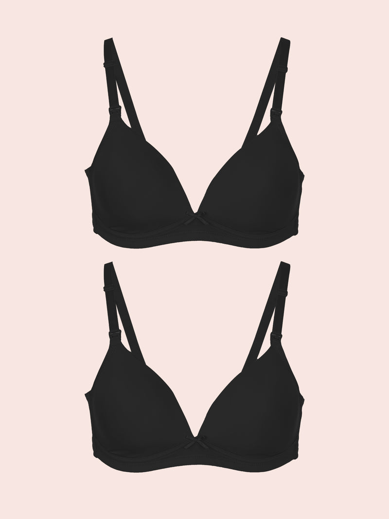 The Dorothy - Dreamy Comfort Wireless Maternity To Nursing Bra 2-Pack - Black 2PK,32C