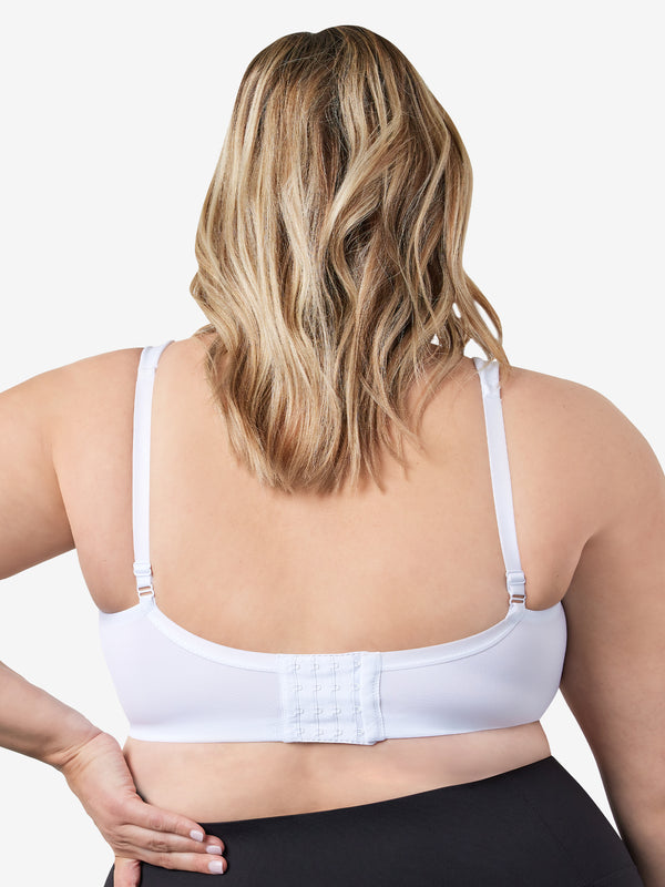 Back view of classic underwire t-shirt bra in white