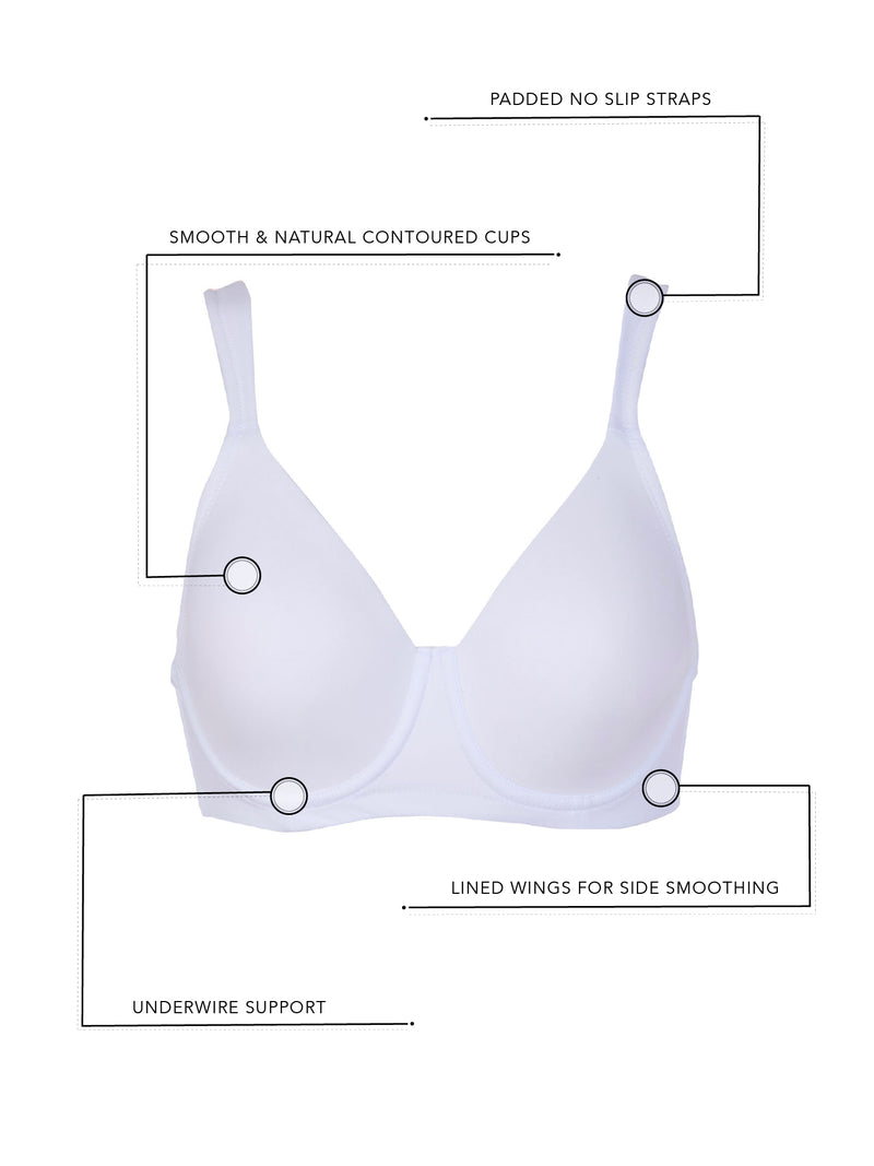 The Brigitte Full Coverage - Padded Underwire T-Shirt Bra - Nude,36A