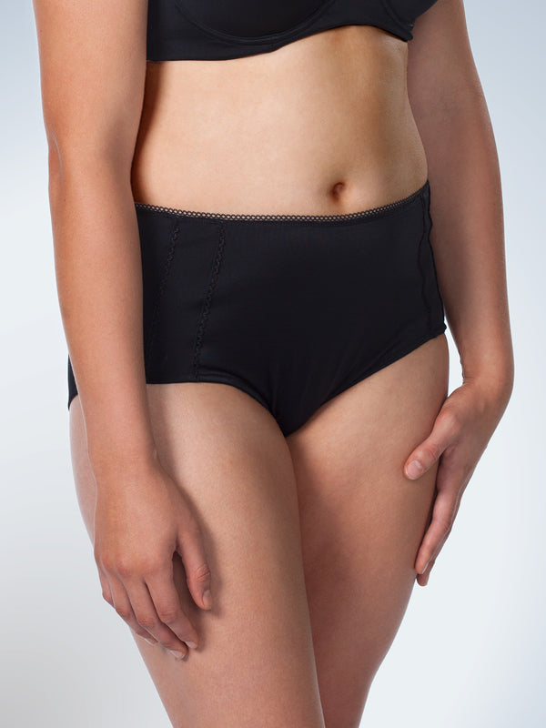 Front view of comfort fresh cooling panties in black