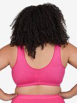 The Marlene - Silky Front-Closure Comfort Bra - Pink Fuschia Rose,36BCD