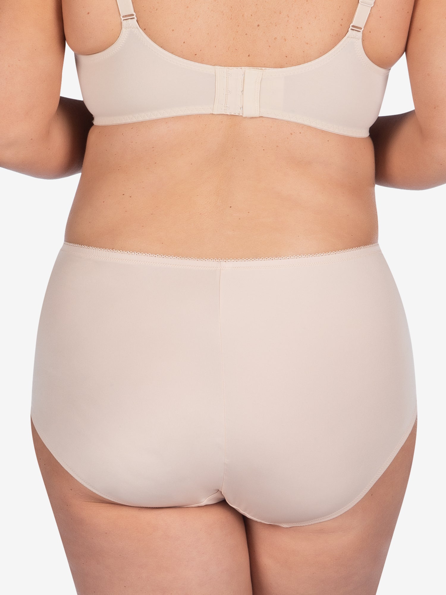 Back view of comfort fresh cooling panties in nude