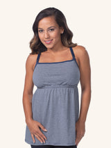 Modern Square Neck Nursing Cami 2-Pack - Black & Denim Blue Stripe 2PK,S