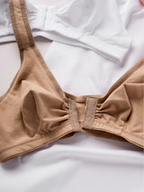 The Meryl - Cotton Front-Closure Comfort & Sleep Bra - Warm Taupe,34CDDD