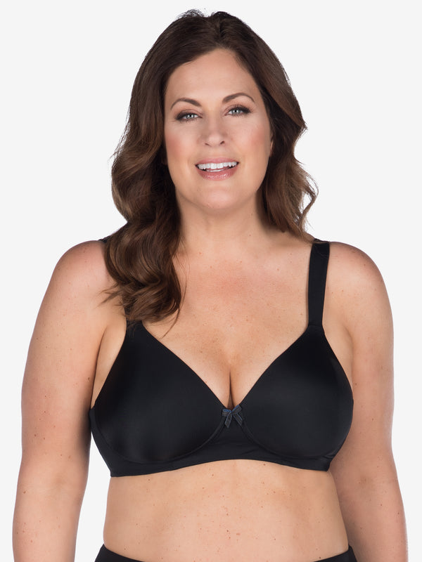 Front view of classic underwire t-shirt bra in black