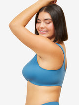 Side view of cotton front-closure wirefree comfort bra in black