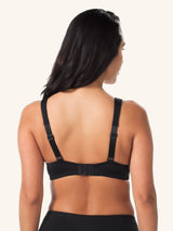 Front view of cool fit underwire nursing bra in black