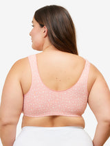 Back view of cotton front-closure wirefree comfort bra in black