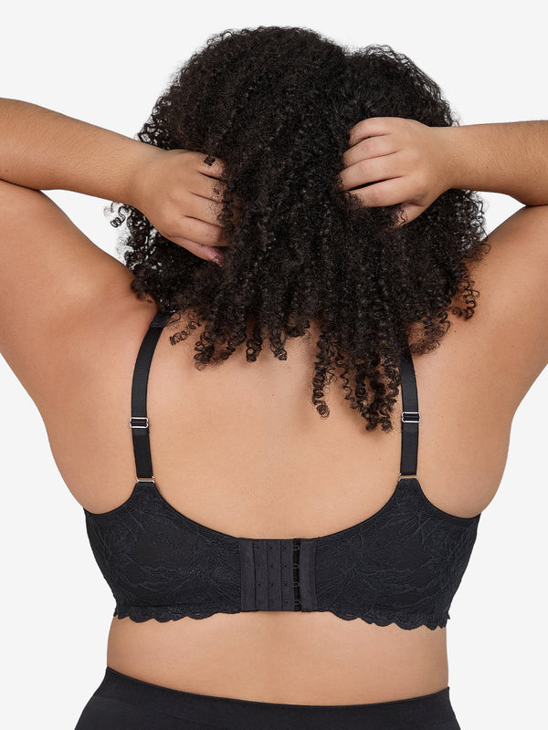 The Zoey – Lace Band Molded Wireless T-Shirt Bra - Black,38A
