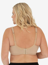 Back view of loving moments microf loving momentsiber comfort bra in beige