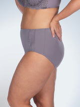 Side view of comfort fresh cooling panties in dusty lavender