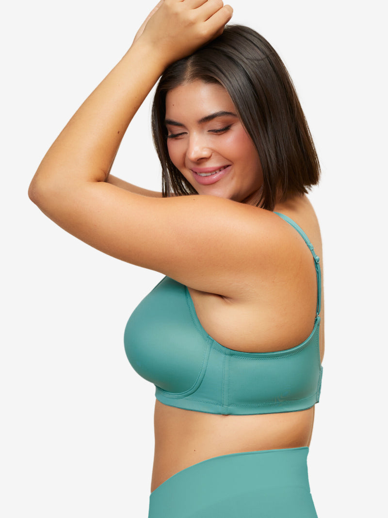 The Brigitte Full Coverage - Padded Wireless T-Shirt Bra - Fresh Turquoise,38A