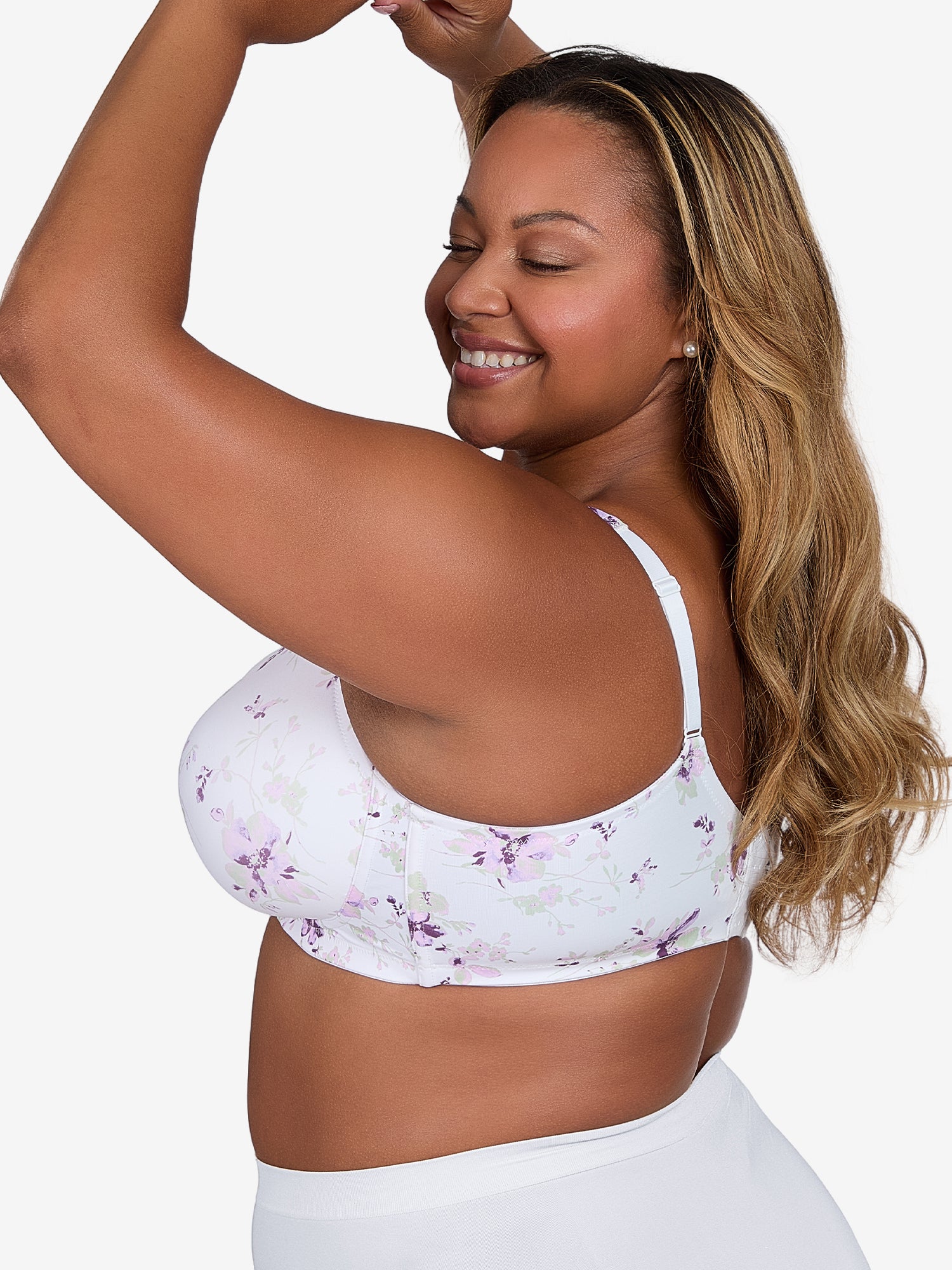 The Brigitte Full Coverage - Lightly Padded Wireless T-Shirt Bra - Watercolor Floral,38A