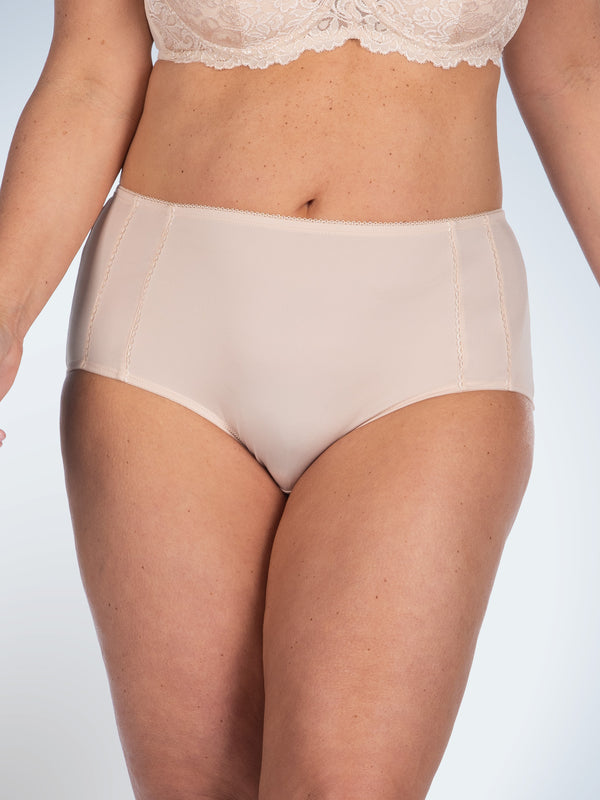 Front view of comfort fresh cooling panties in nude