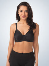 Front view of cool fit underwire nursing bra in black