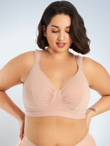 The Evie - All-Day Cotton Comfort Bra - Sand,34CDDD