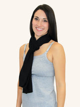 Front view of nursing cover in black
