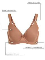 The Brigitte Classic - Wireless T-Shirt Bra - Black,36A