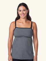 Modern Square Neck Nursing Cami 2-Pack - Black & Black Stripe 2PK,S
