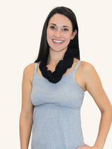 Front view of nursing cover in black