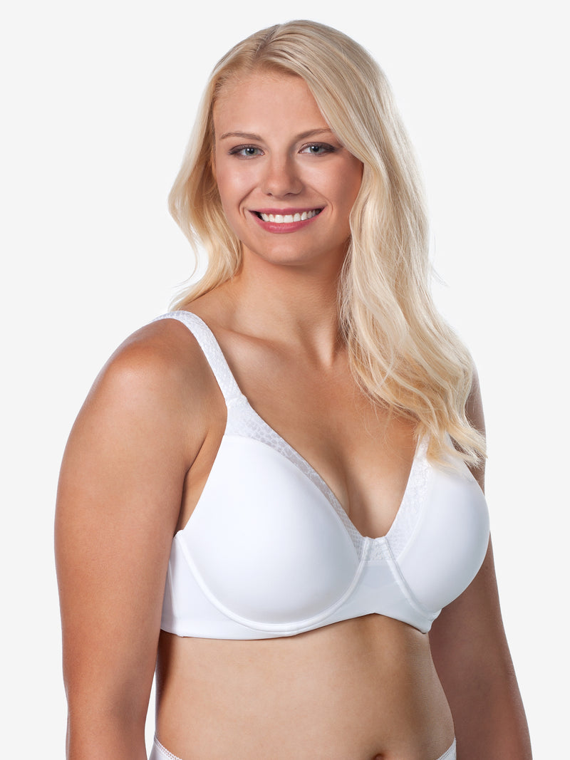 Front view of wirefree t-shirt bra in white