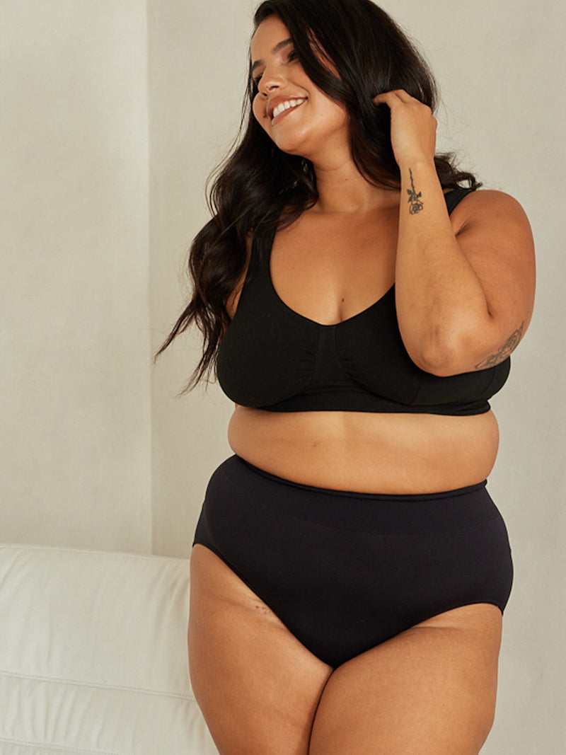 The Evie - All-Day Cotton Comfort Bra - Black,34CDDD