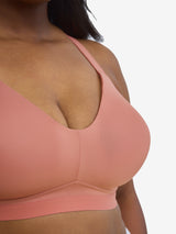 The Aurora - Lightly Lined Microfiber Wireless Bra - Canyon Clay,34D