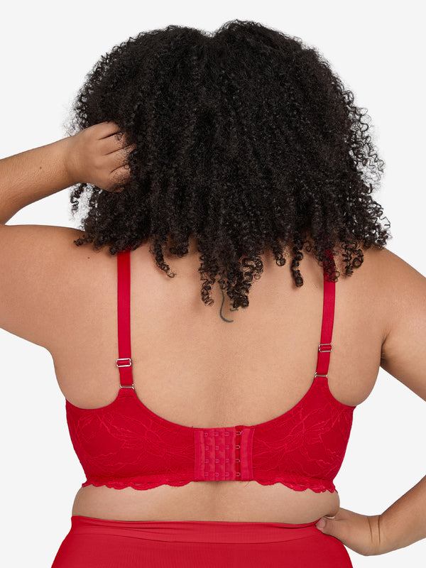 The Chloe – Lace Band Molded Underwire T-Shirt Bra - Pepper Red,38A