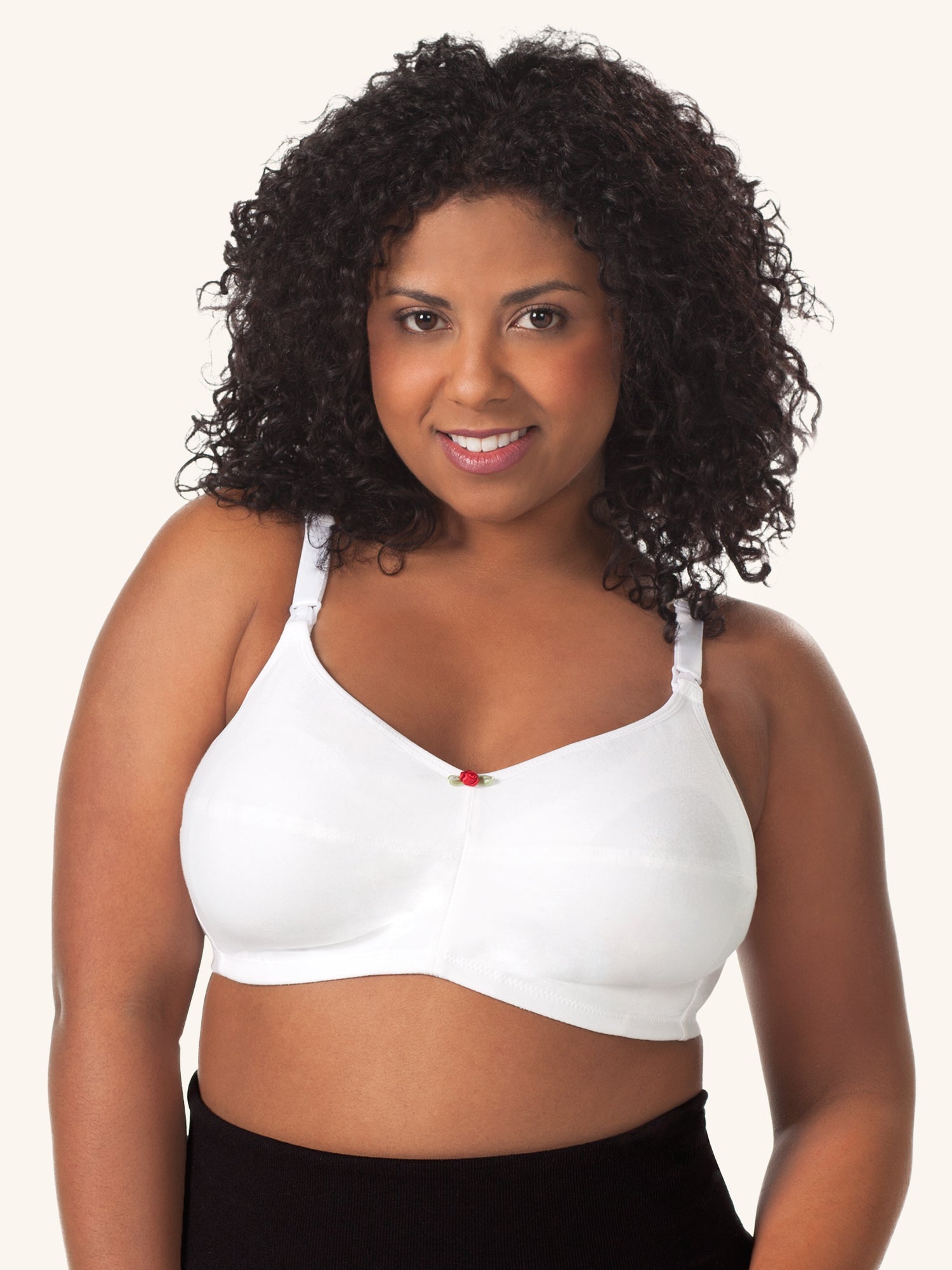Cotton Wireless Nursing Bra 2-Pack - White w/ Black 2PK,34B