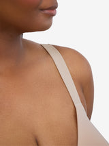 The Aurora - Lightly Lined Microfiber Wireless Bra - Sand,34D