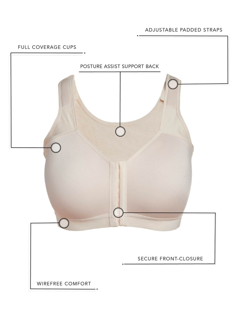 The Lillian - Back Smoothing Seamless Support Bra - Black,38B
